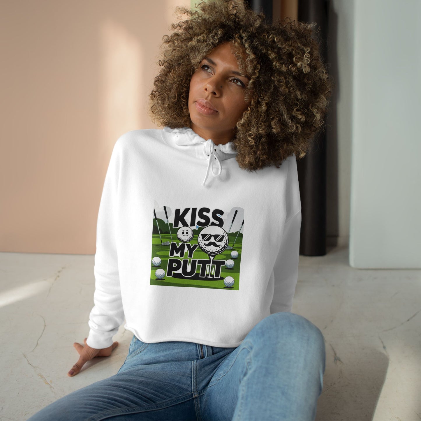 Kiss My Putt Cropped Hoodie