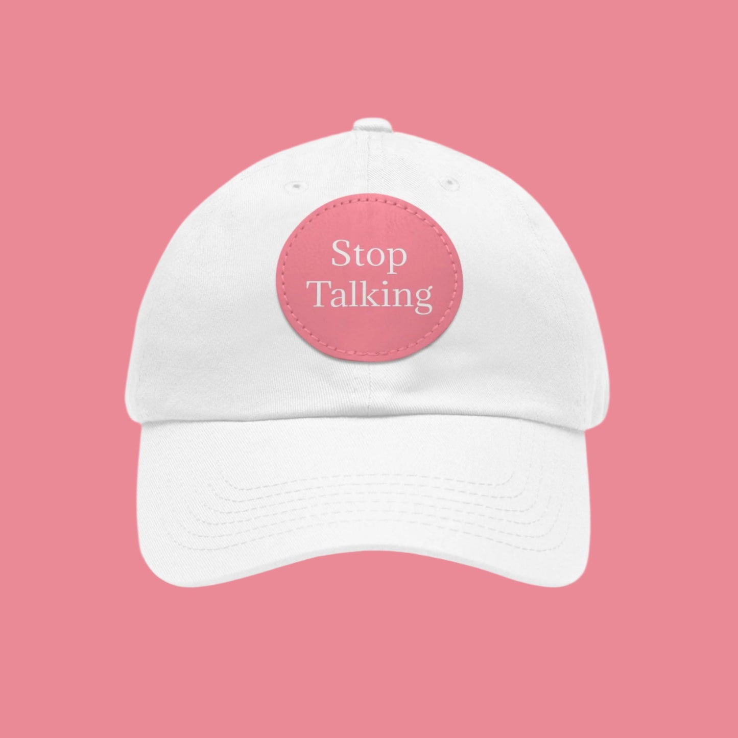 Dad Hat with Leather Patch (Round)