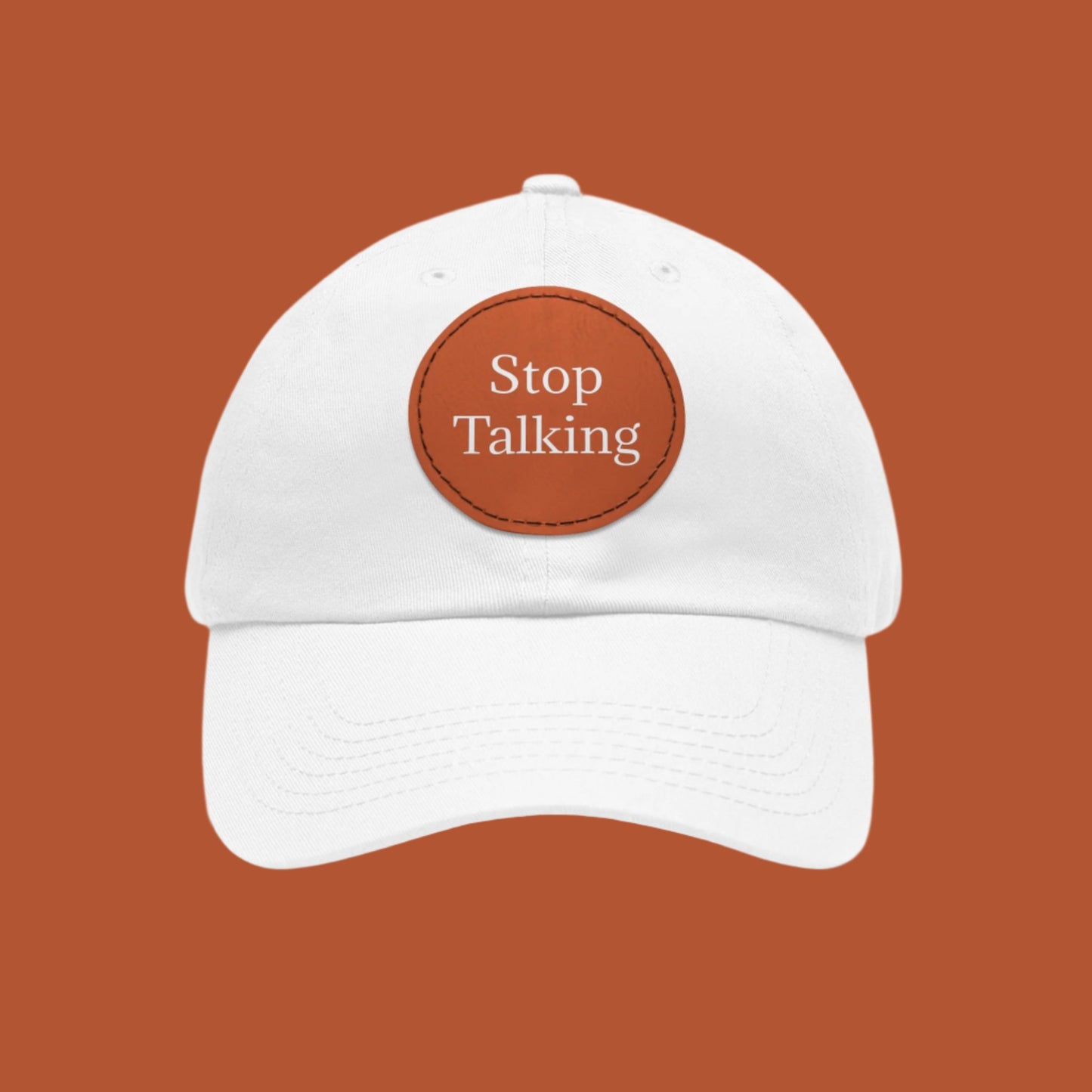 Dad Hat with Leather Patch (Round)