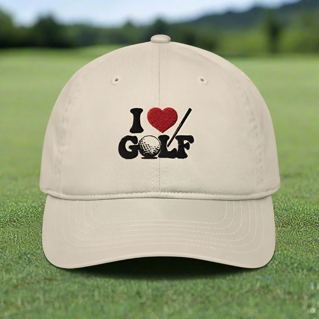 I Love Golf! Organic Baseball Cap