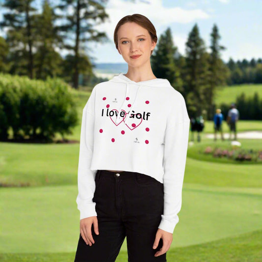 Golf-Inspired Cropped Hooded Sweatshirt